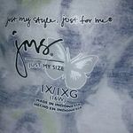 Just My Size JMS 1X Short Sleeved Floral Purple Green Bubble Hem Top Plus Photo 5