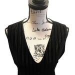 PAWTUCKET Velvet Sheath Dress Black Gold Pinstripe Size Medium VINTAGE Photo 1