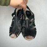 Camper Black Leather Woven Wedge Slingback Sandals Women's Size 37 Photo 1