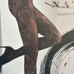 Natori  Feather Lace Net Tights Black Size Small Sheer Patterned Pair of 2 Photo 2