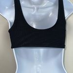 frankie's bikinis Frankie’s Bikinis‎ Black Ribbed Scoopneck Bikini Top EUC Size Small Photo 1