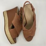 H by Halston  Stella suede leather wedge sandals women’s Size 8 1/2M Photo 3