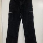 Vintage Action West Black washed High rise straight leg cargo jeans size 7 Photo 0