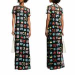 STAUD Rina Floral Maxi Dress Black Mesh Embroidered Sheer Overlay Size Small Photo 2
