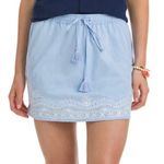 Vineyard Vines  blue and white skirt NWT shell flower embroidered skirt medium Photo 0