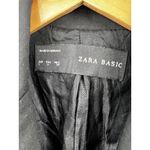 ZARA  Tweed‎ Blazer One Button Heather Gray Black Long Sleeve Pockets Size Large Photo 2