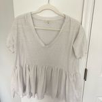 Urban Outfitters White V-Neck Peplum Top Photo 0