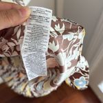 Tory Burch Reverie Smocked Shoulder Tie Brown Floral Print Summer Maxi Dress L Photo 4