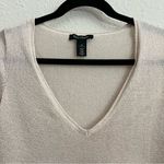 White House | Black Market  V-Neck Metallic Shimmer Long Sleeve Sweater Blouse XS Photo 1