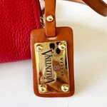 Valentina Zip Around Crossbody Handbag Red Pebbled Leather 2 Straps Italy Nice! Photo 3