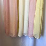 Pastel Pink White Yellow Long Chiffon Maxi Summer Sun Dress Size Medium Photo 4