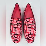 Gucci Jordaan Horsebit Logo Print Pink Fabric Flat Barbie Loafers Size EU 40 Photo 8