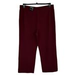 Alfani  XX-Large Straight Leg Ponte Pants Stretch Flat Front Pockets Maroon Women Photo 2