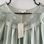 By the River Boho Lace Babydoll Dress Green Size M Photo 2