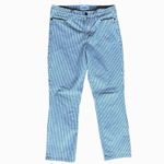frame denim FRAME Le High Straight Jeans Multi Blanc White and Blue Pinstripes Sz 30 Photo 1