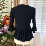 GU (Uniqlo) x Rokh Ribbed Polo 3/4 Sleeve Sweater in Black Size L Photo 7