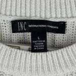 INC  International Concepts Sweater White  Knit Womens Large Textured Sleeve Photo 4