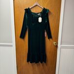 NEW Ivy City Co. Cleopatra Flare Long Sleeve Midi Dress Velvet Green Medium M Photo 12