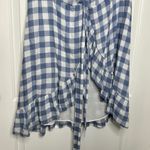 Rails  Brigitte Gingham Ruffle Dress Size Small Blue White Checkered Wrap Photo 5