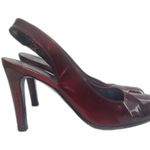 Stuart Weitzman Cherry Red Slingback Mule Heels Patent Leather Size 7.5 Photo 1