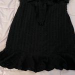 BANJUL NWT  Black Textures Cut Out Lined Front Ties LBD Mini Dress, size L Photo 10