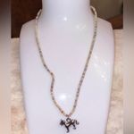 Seed Bead Neutral Tone Necklaces With Silver Tone Cat Charm Photo 1