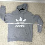 Adidas Heather Gray Hoodie with White Logo Photo 2