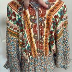 Umgee  Mixed Print High Low Midi Dress Photo 7