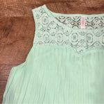 Xhilaration  Mint Green Lace and Pleated Sleeveless Top Photo 6