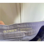 Old Navy Womens Jeans Sz 2 Periwinkle Lilac Rockstar Pants Light Purple Mid Rise Photo 4