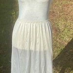Vintage Sears Half Slip Skirt Size Medium Lace Trim Split Up Middle Back White Photo 0