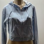 Social Scene Size Large Light Blue Crop Hoodie Zipper Jacket. Preloved Photo 0
