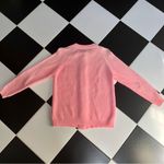 Vintage 60s 70s Sears Sweater Bubblegum Pink Cable Knit Cardigan Pearlescent szL Size L Photo 5