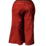 Cache  Rust 100% Raw Silk Removable Self Belt Crop Pant New NWT Linen Feel $108 Photo 1