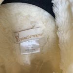 High Neck Faux Fur Textured Jacket Cream Sz Small Photo 7