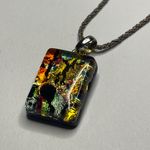 Murano Glass Pendant Necklace 925 Italy Sterling silver chain signed vintage Photo 2