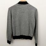 Marine layer | Tweed Pippa Bomber Jacket "Charcoal" Black Gray Full Zip | Small Photo 6