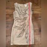 Suzi Chin for Maggy Boutique Asymmetrical Ruffle Cocktail Occasion Gold Dress Size 8 Photo 12