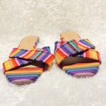 J.Crew  MULTISTRIPE RAINBOW CORA CRISSCROSS SANDALS FLATS Size 6 1/2 Photo 5
