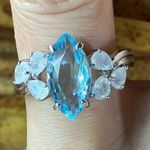 Sky Blue Topaz Rainbow Moonstone Sterling Silver Ring Size 8 Photo 0