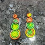 2/$25 or 3/$35 NWOT Colorful Spiral Neon Earrings Green Photo 2