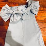 ZARA  NWT VIRAL TIK TOK blogger’s FAVORITE stunning BLUE STRAPLESS BOW DRESS S Photo 11