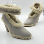 Chloé Chloe Womens Ethereal Pump Shearling-Trimmed Suede Pumps Ankle Strap Size 5.5 Photo 0
