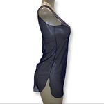 Zuliana Size Small Blue Mesh Sleeveless Dress With Side Slits. Made in USA New Photo 2