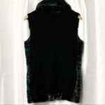Alberto Makali Vest size S Faux Fur Knit Blue-Green Black Tiger Stripe Luxe Y2K Photo 6
