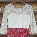 Charlotte Russe embroidered lace bodice floral skirt dress size L Photo 4