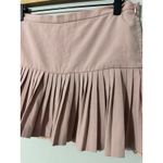 BCBGMAXAZRIA  Pink Pleated Mini Skirt Women Size 0 Lace Trim Photo 1