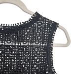 ZARA  Womens Sz XS Black Crochet Boho Festival Cutout Sheer Weave Top Cover Up Photo 3