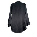 SKIMS  Hotel Collection Black Satin Long Sleeve Sleep Shirt Dress MEDIUM Photo 1