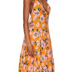 Free People NWT Finer Things Maxi Dress in Sunshine Combo Orange Floral Size L Photo 2